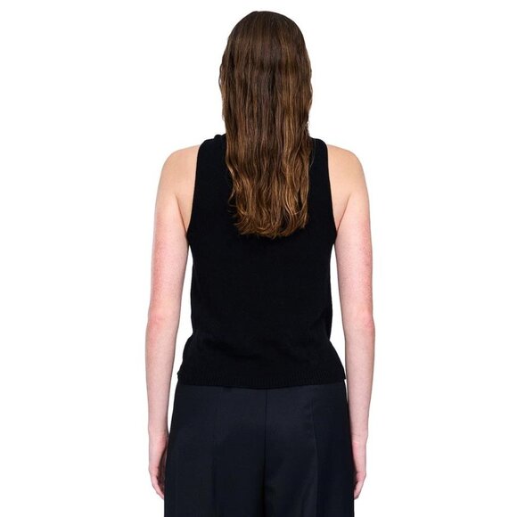 VIAVIA Women's The Cashmere Blend Twist Tank Size L In Black - Picture 3 of 8